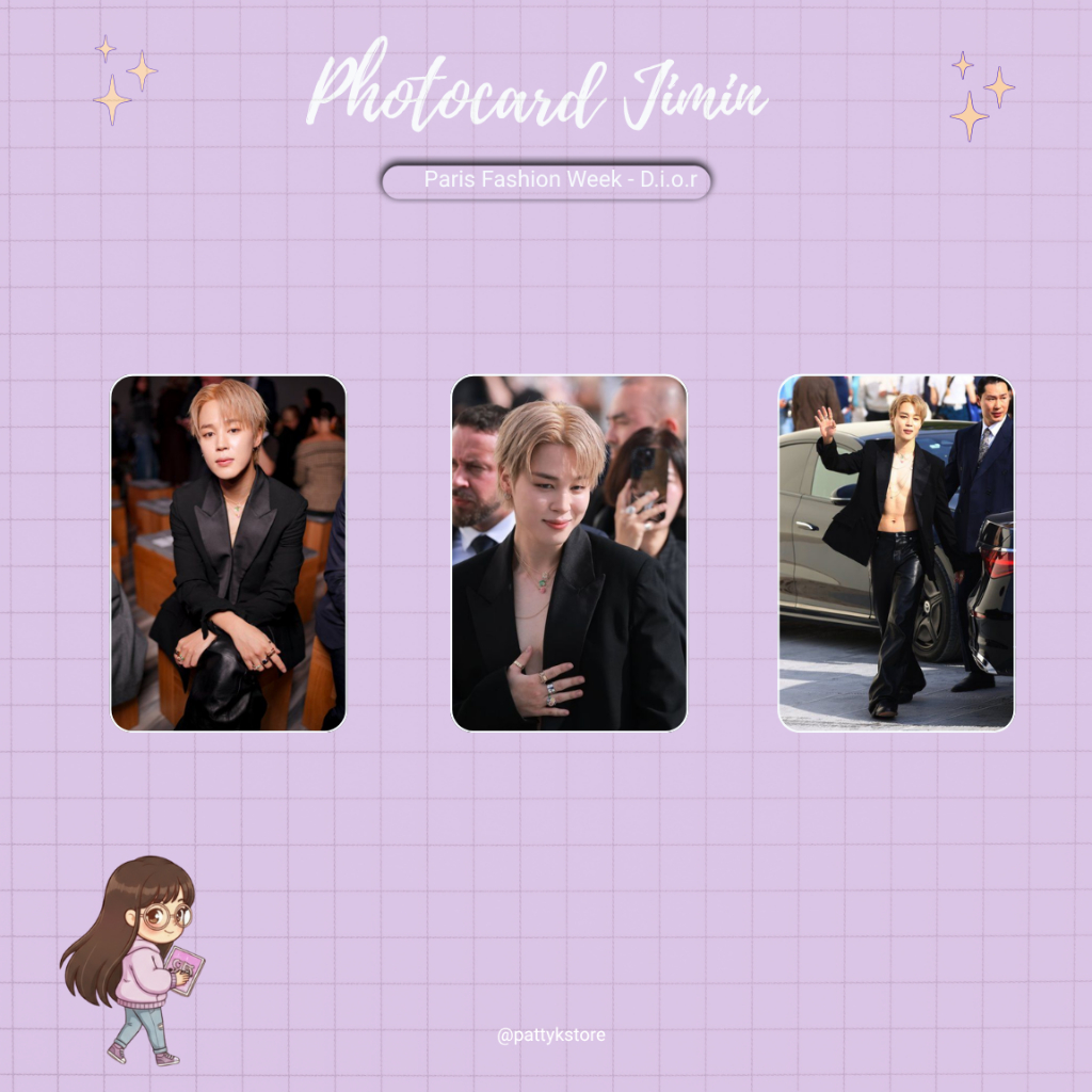 Photocard Fanmade Jimin Paris Fashion Week - D.i.o.r |BTS | JM | Park Jimin