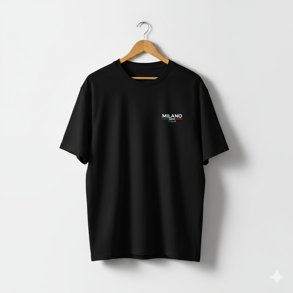Camiseta Masculina Camisa Estampada Milano Blusa 100% Algodão Básica