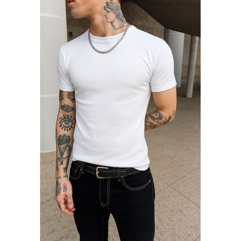 Americana Manga Curta em tecido canelado em Oferta na Shopee