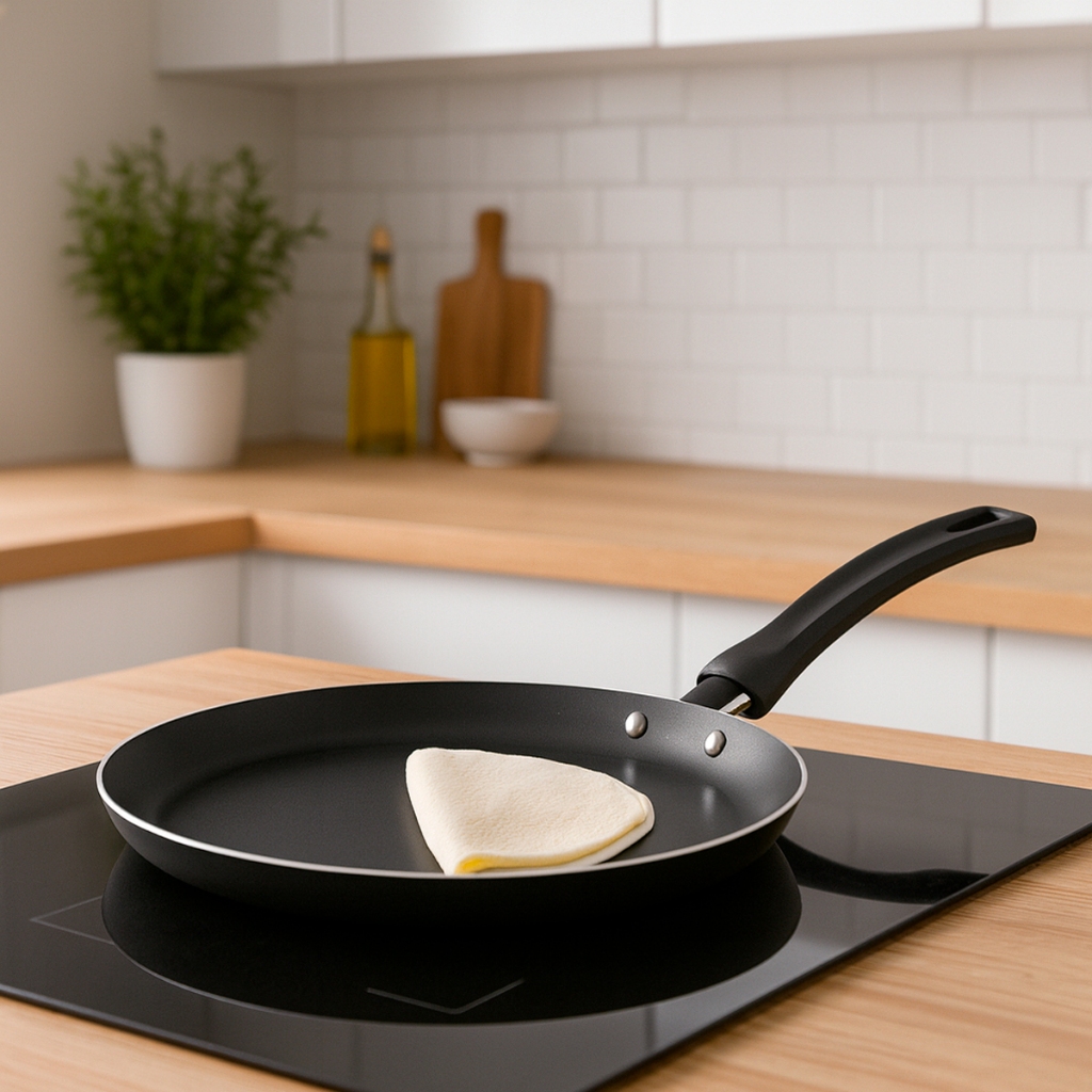 Panquequeira Tapioqueira Crepeira Panela 22 cm Antiaderente 5 Camadas De Teflon Cor Grafite Vermelho em Oferta na Shopee