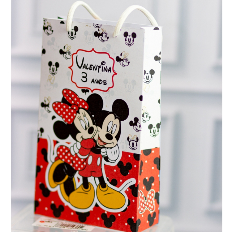 Mini Sacola surpresa Minnie e Mickey- Lembrancinha Personalizada - Festa Infantil - Pegue e Monte - Mimo Decorativo