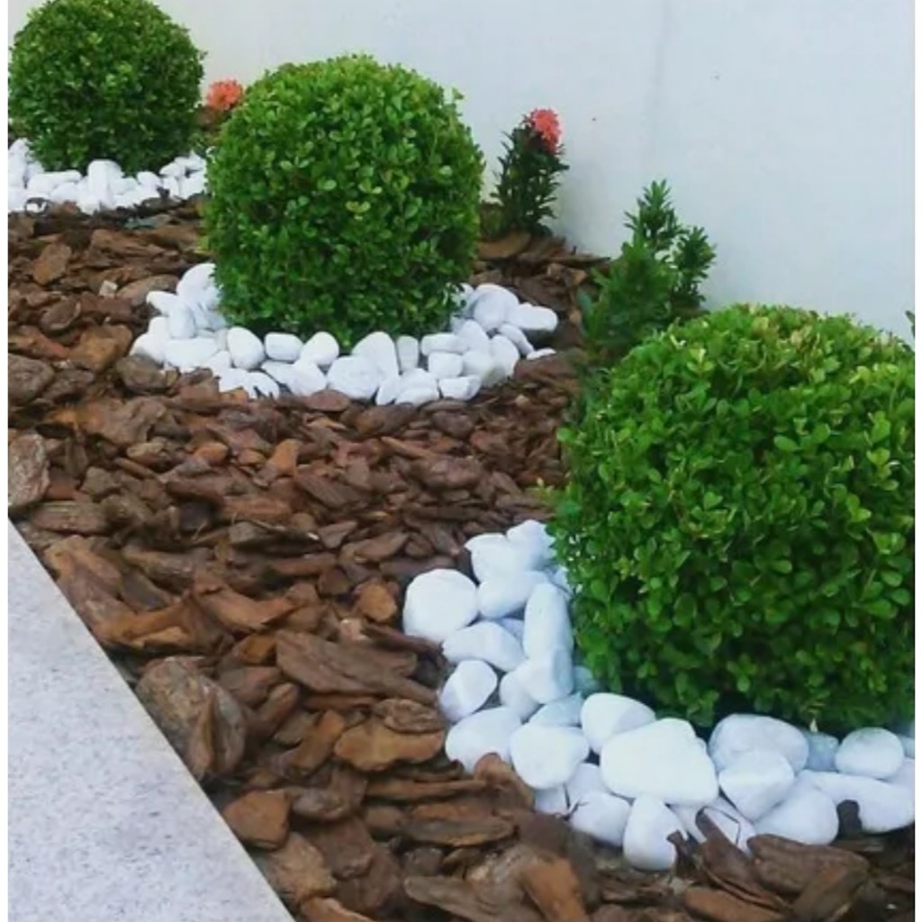 Pedra Seixo Dolomita Branca Nº2 ou N°3 Para Jardins Decoração Vaso Canteiro Paisagismo Aquário