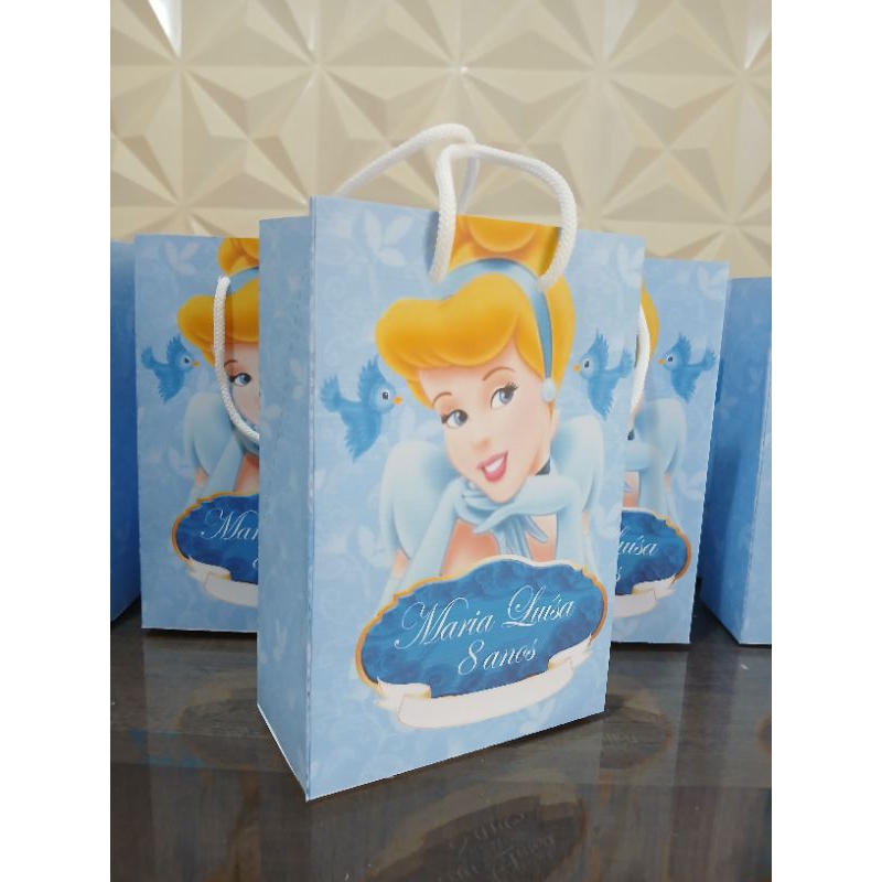 ENVIO RÁPIDO/Sacolinha personalizada princesa Lembrancinha paraAniversário / FAZEMOS QUALQUER TEMA