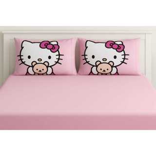 JOGO LENÇOL CASAL HELLO KITTY C/ ELÁSTICO FRONHAS COM PONTO PALITO MICRO PERCAL em Oferta na Shopee