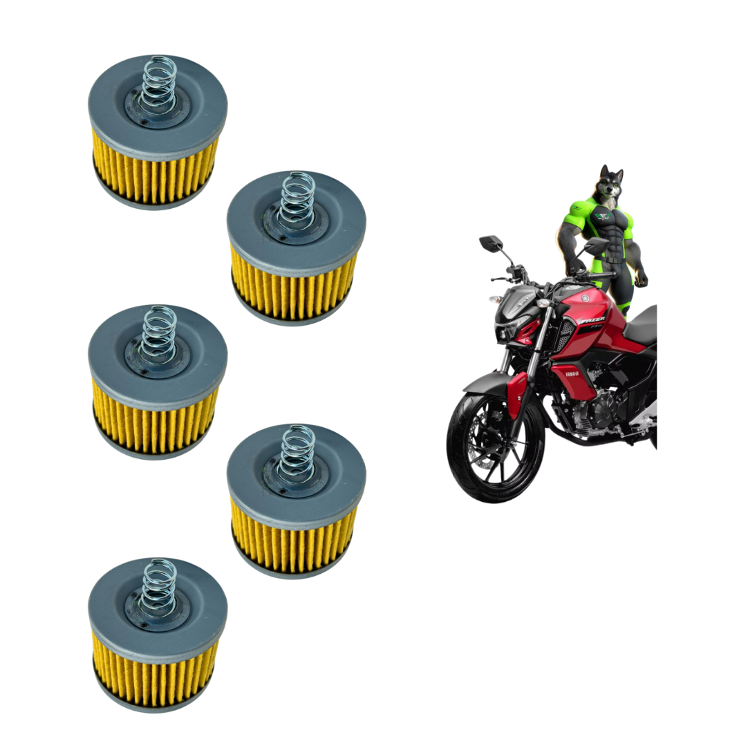 KIT 5 FILTROS DE ÓLEO MOTO YAMAHA CROSSER FAZER FACTOR 150