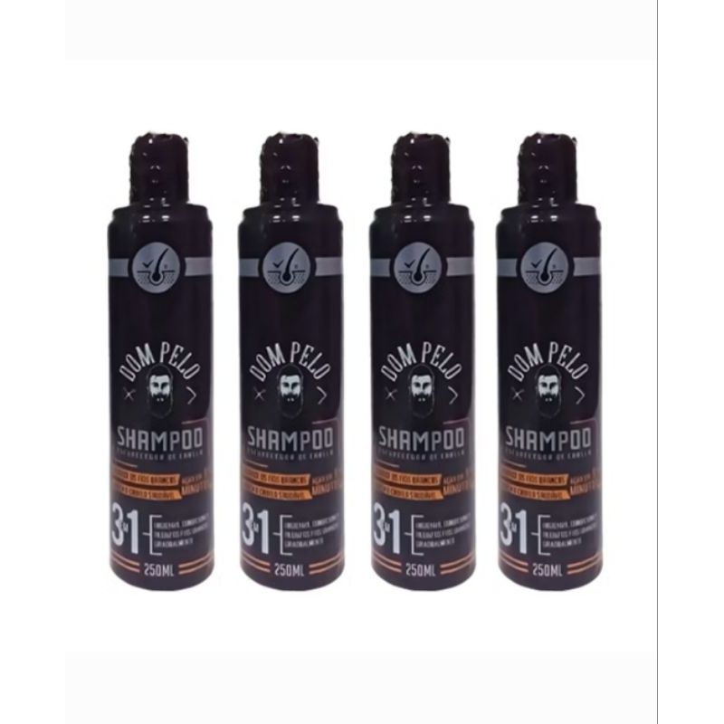 4x Shampoo Escurecedor Matizante Natural Dom Pelo 250 ml