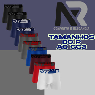 Kit 10 cuecas box boxer lisa NR Do P ao GG3 em Oferta na Shopee