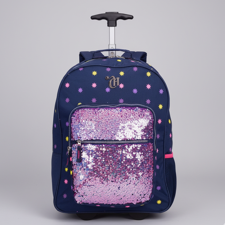 Mochila Escolar 2em1 Rodas e Costas Grande Resistente Paete Capricho Original Sestini