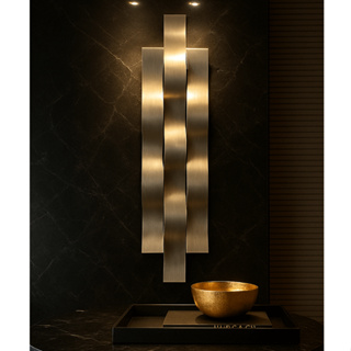 ESCULTURA ONDULADA DE PAREDE DE METAL,DECORAÇAO ENFEITE METAL DE AÇO,ESCULTURA DECORATIVA em Oferta na Shopee