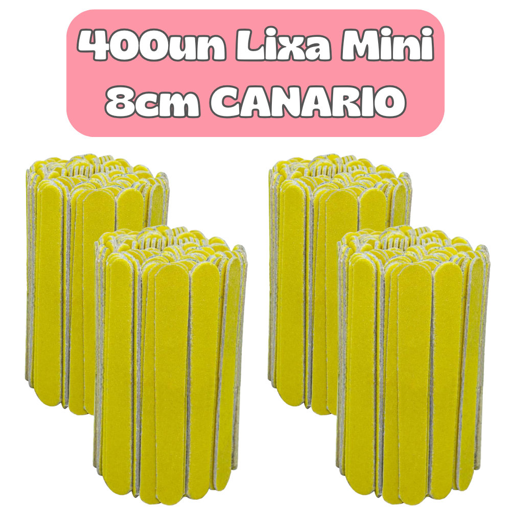 Kit 400 Mini Lixas CANÁRIO 8cm – Manicure Pedicure Profissional Descartável Atacado Unha em Oferta na Shopee