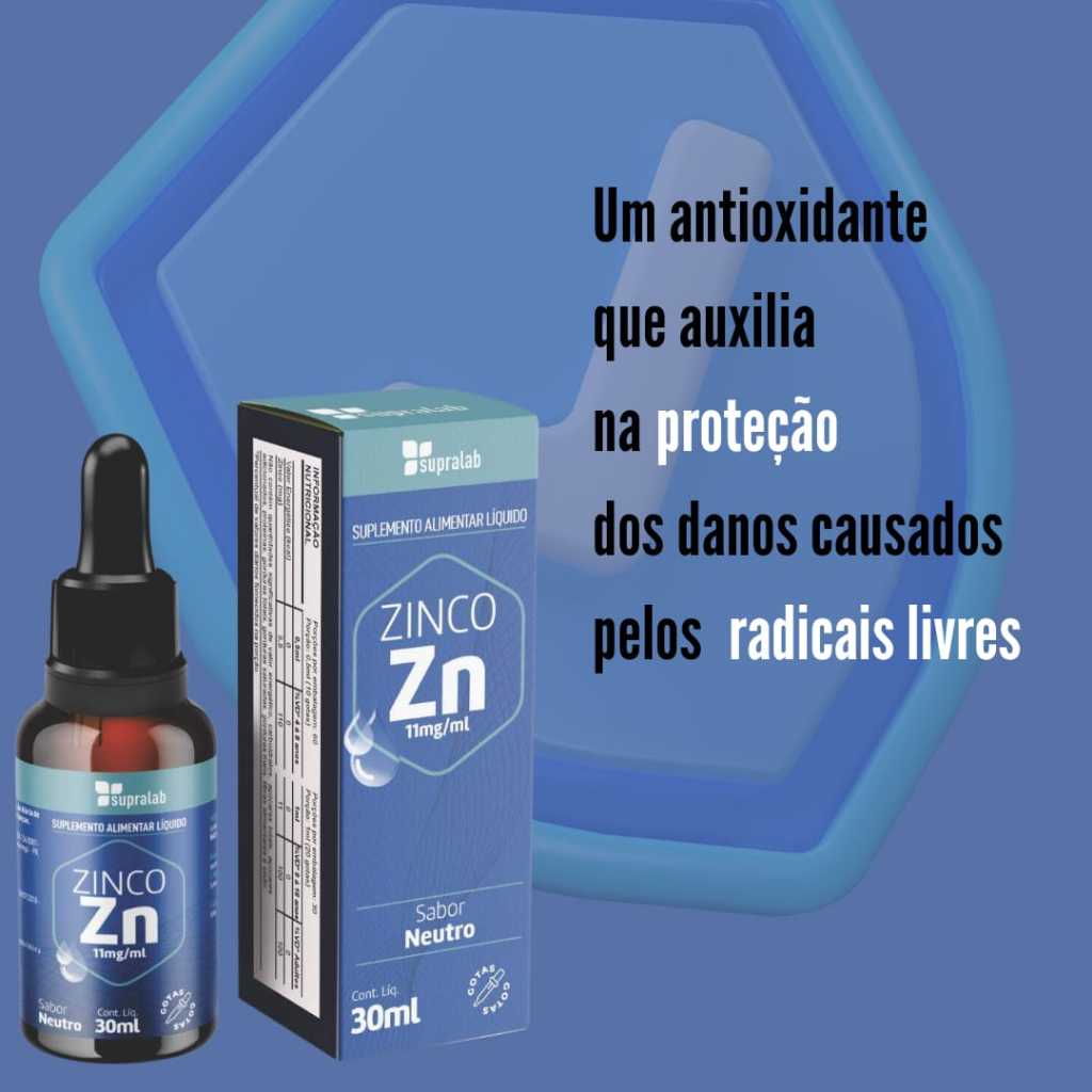 Zinco - Gotas 30ml supralab imunidade e saude da pele 11mg