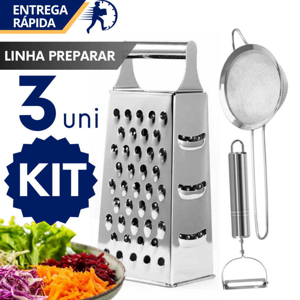 Utensilios Cozinha Peneira Ralador Descascador Legumes para Descascar Ralar Peneirar em Inox