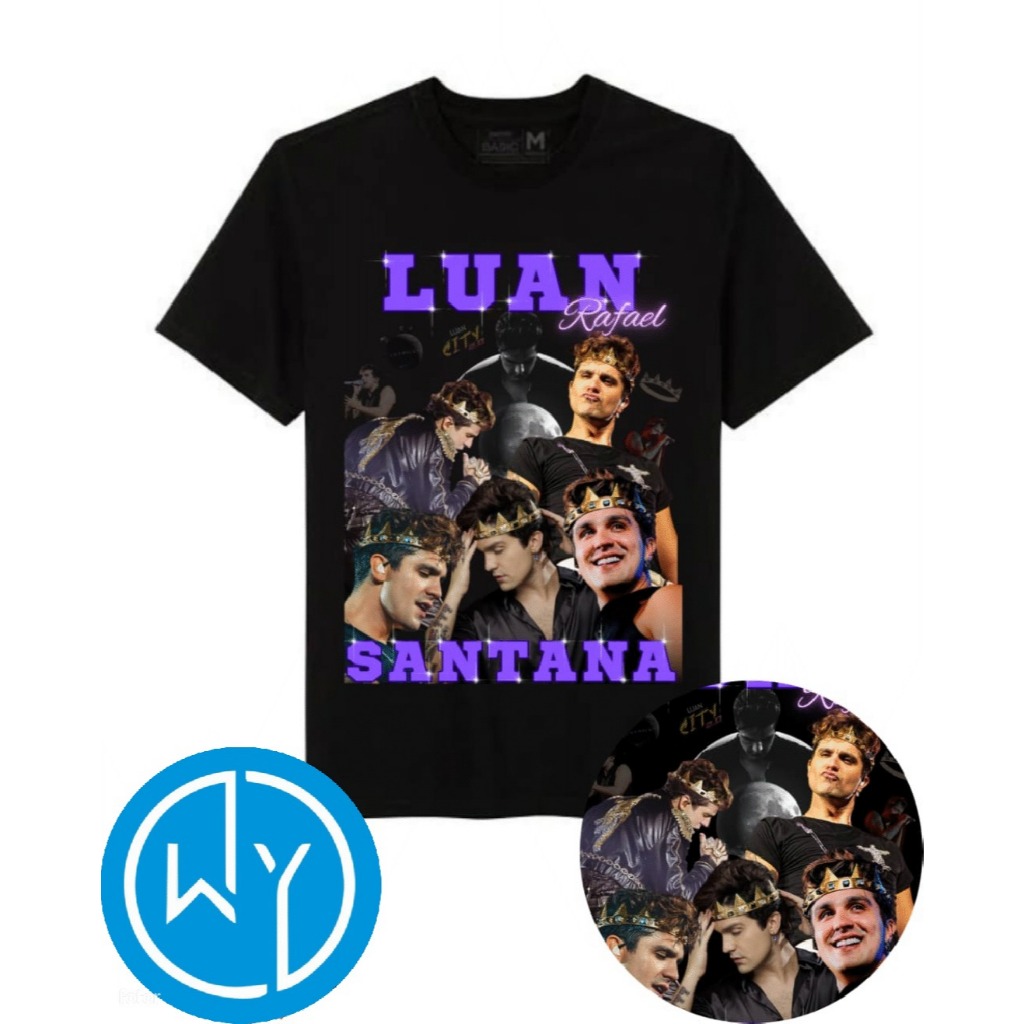 Camiseta Luan Santana- Luan Rafael- Coroa- Roxa- Bico- LS- Santana- Turnê Registro Histórico