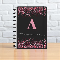 Caderno Planner Com Folhas Reposicionáveis A4 ou A5 Personalizado com Seu Nome – 80 Folhas + Elástico de Fechamento