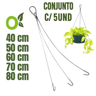 Kit 5 Cabos de Aço com Gancho 3 Pontas – Suporte para Vaso de Planta Parede e Teto em Oferta na Shopee