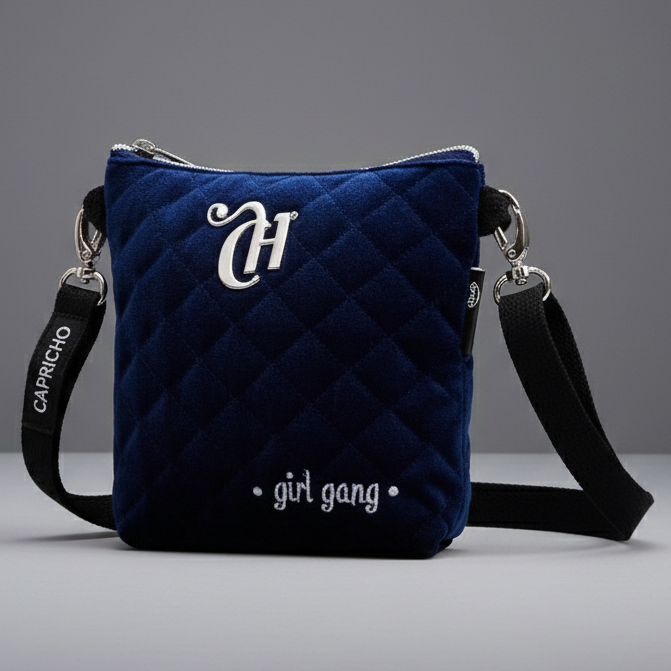 Bolsa Pochete Menina Tira Colo Transversal Capricho Bag Girl Gang Veludo Original