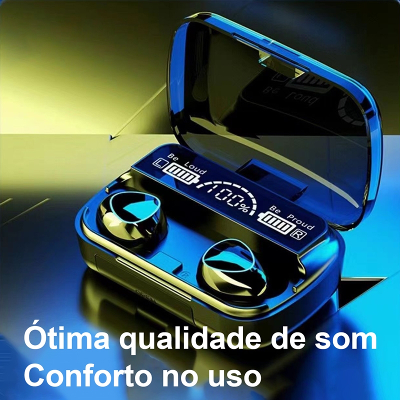 Fone de Ouvido Bluetooth M10 com Power Bank! Carregue Seu Celular pelo Fone, Bluetooth 5.3