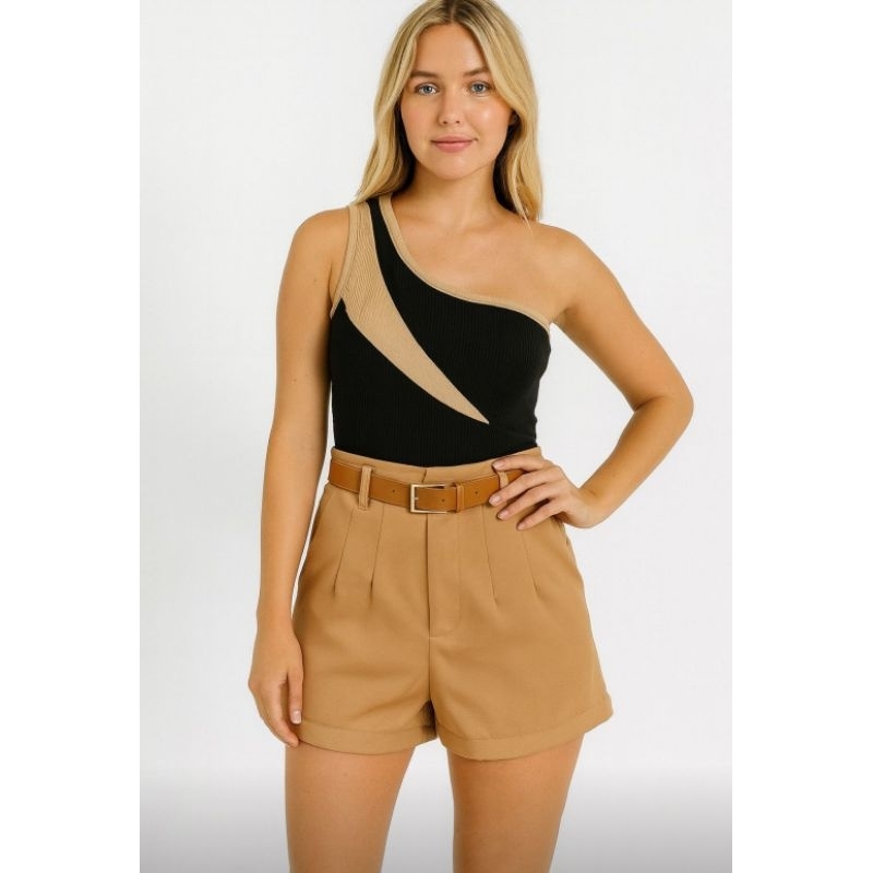 Conjunto Short Alfaiataria + Body Tecido Anarruga