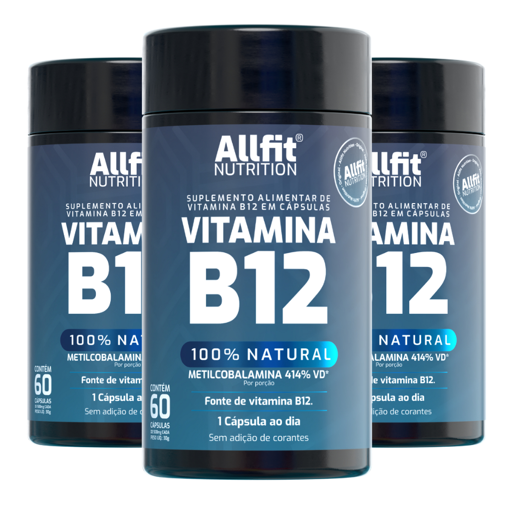 Vitamina B12 Metilcobalamina B12 Original 60 Cápsulas - Allfit Nutrition