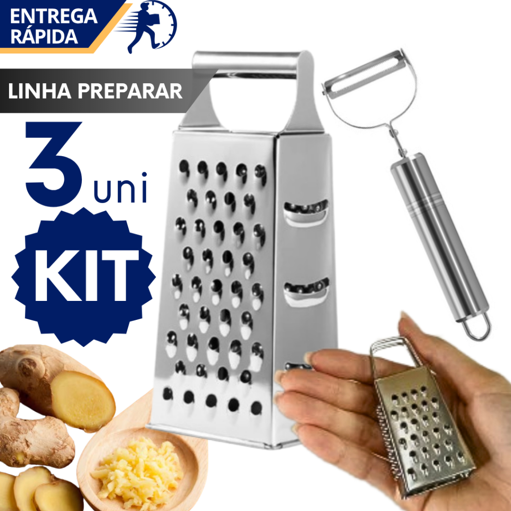 Ralador e Descascador de Legumes Inox para Descascar Ralar Baratinho Cozinha