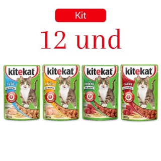 KITEKAT Ração Úmida para gatos 70g kit 10 ou 12 und em Oferta na Shopee