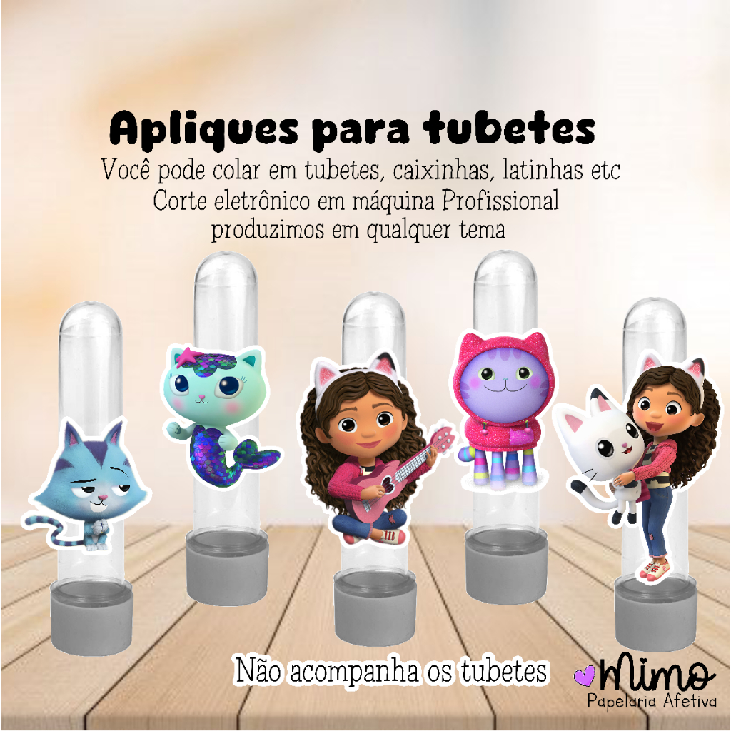 Kit Aplique 3D Casa Mágica da Gabi 8cm para Tubete – Papel Fotográfico Festa Infantil (15, 30 ou 45 un)