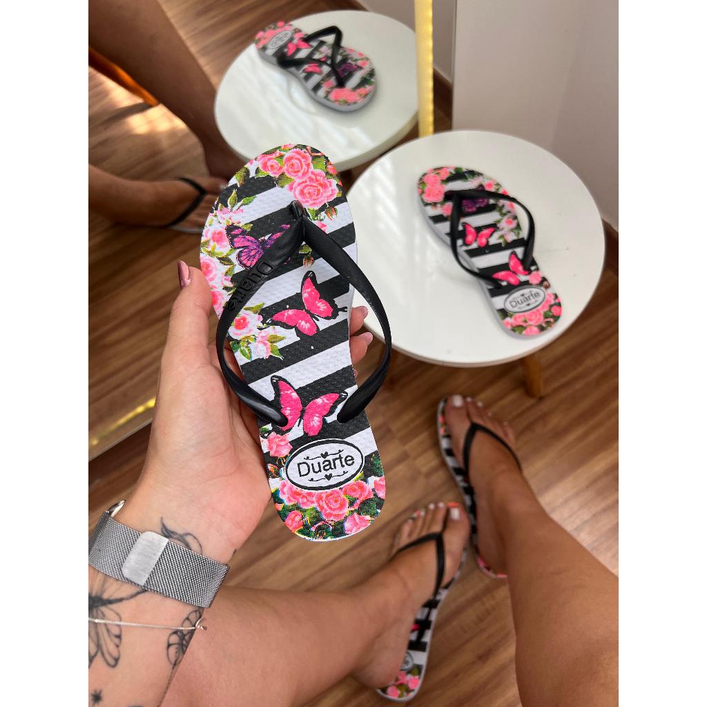 Chinelo Feminino Confortavel Slim Estampado