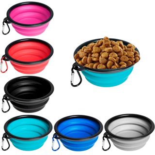 Comedouro Retrátil de Silicone para Pets - Dobrável com mosquetão Bebedouro Passeios Cachorros Gatos em Oferta na Shopee