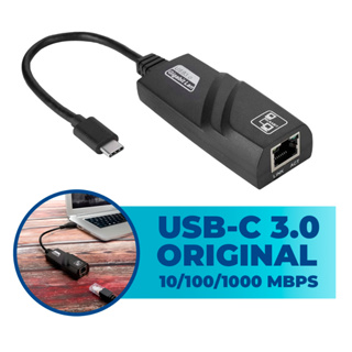 Adaptador Ethernet USB  3.0 Tipo C Rede  Para PC Computador Notebook e Celular Lan USB 3.0 em Oferta na Shopee