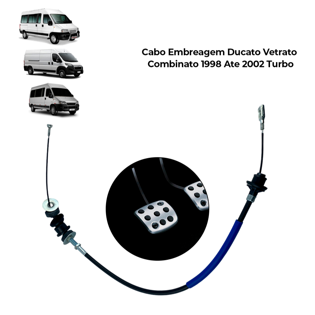 Cabo Embreagem Ducato Vetrato Combinato Minibus Maxi 1998 a 2002 Turbo Boxer 2002Jumper 1994 a 2002