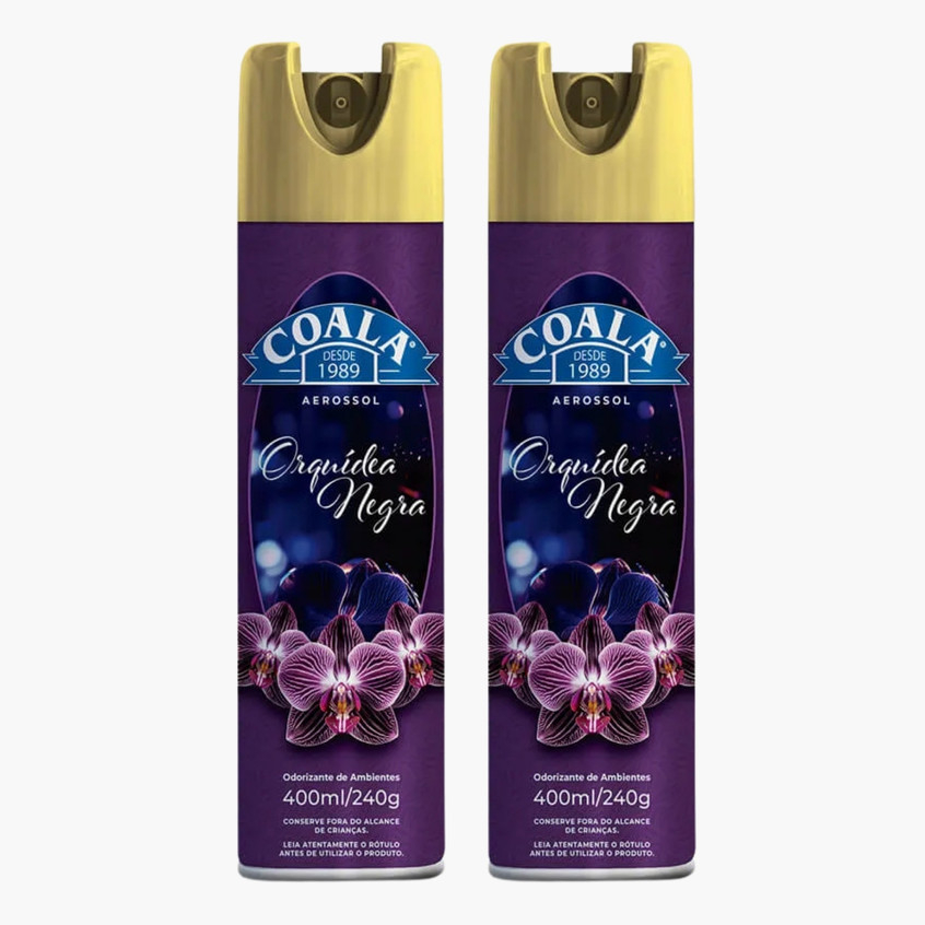 Kit 2x Odorizante de Ambiente Aerosol Coala Orquídea Negra 400ml