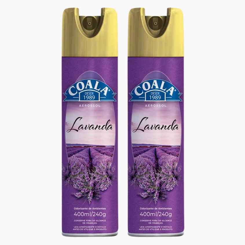 Kit 2x Odorizante de Ambiente Aerosol Coala Lavanda 400ml