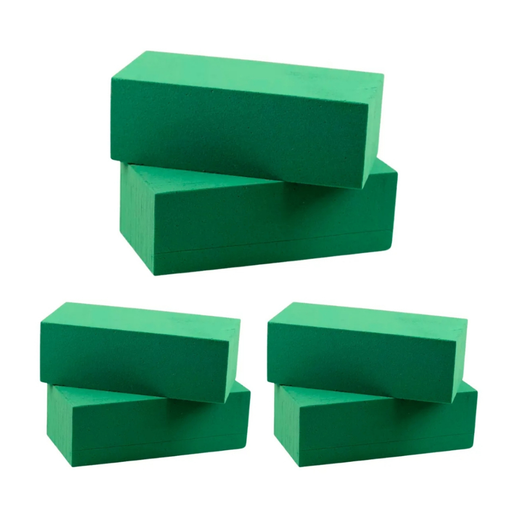 Kit 6 Espumas Florais Fenólicas 20x9x6cm – Ideal para Arranjos com Flores Naturais