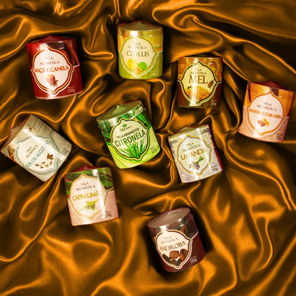 Kit 12 Velas Aromáticas Perfumadas Decorativas 130g