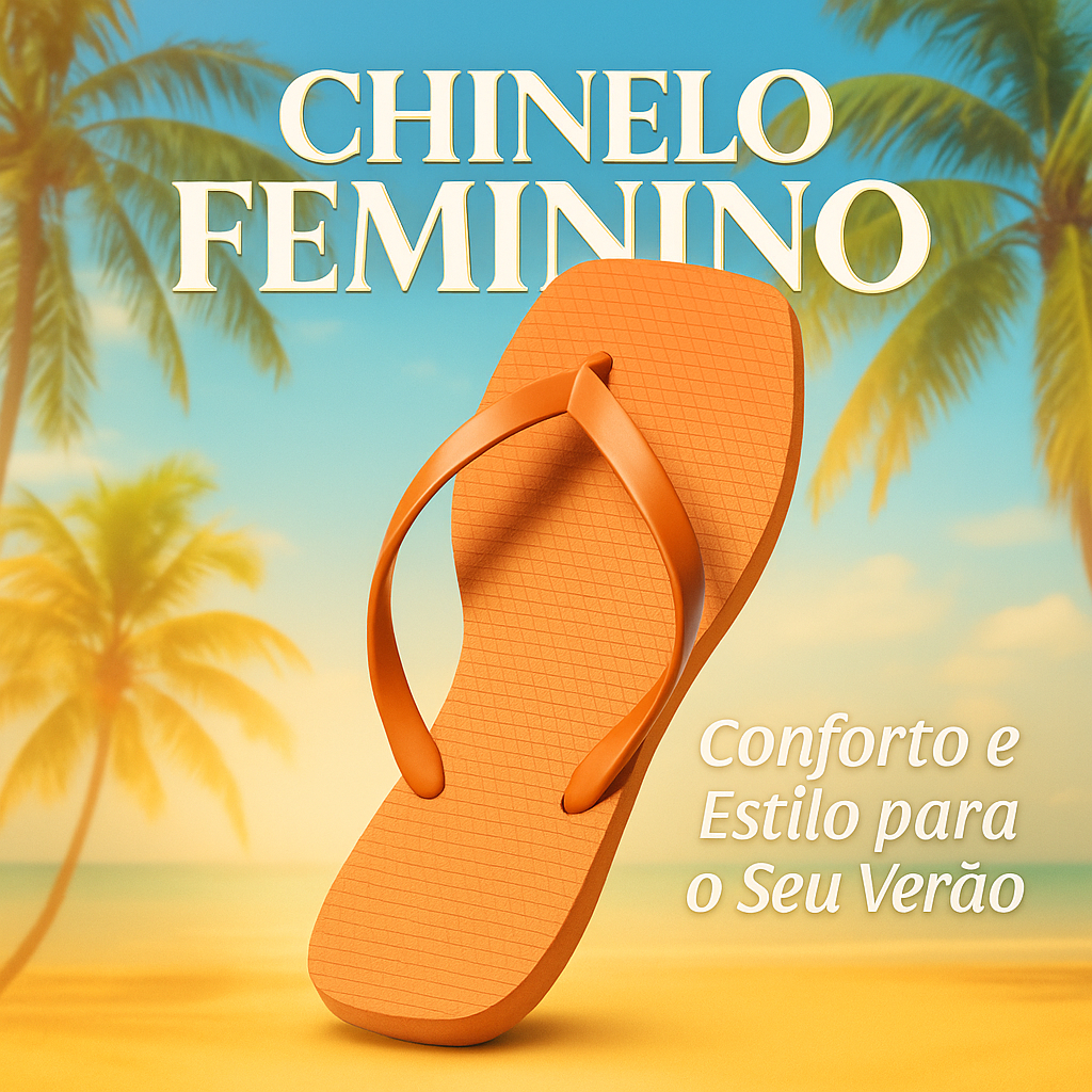 Chinelo Feminino Praia Confortável Leve Estiloso Casual Moda Verão