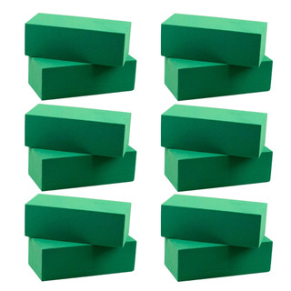 Kit 12 Espuma Floral Fenólica 20x9x6cm Alta Absorção para Arranjos com Flores Naturais Plantas Artificiais Biodegradável