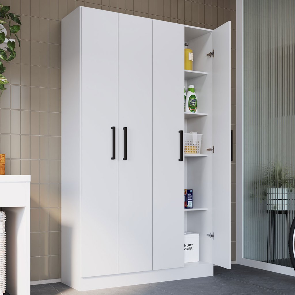 Armário Multiuso Riviera 4 Portas 8 Prateleiras em Oferta na Shopee