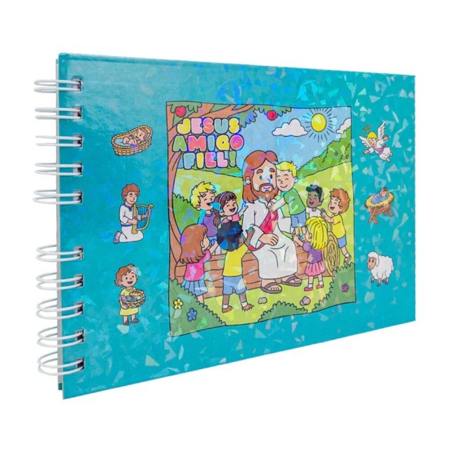 Livro Infantil Para Colorir - Jesus Meu Amigo Fiel - Capa Espiral Pequeno Azul em Oferta na Shopee