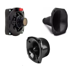 Kit 1 Corneta Driver + 1 Cone Boca Corneta + 1 Super Tweeter Unlike Trio 300w Forte Som Automotivo