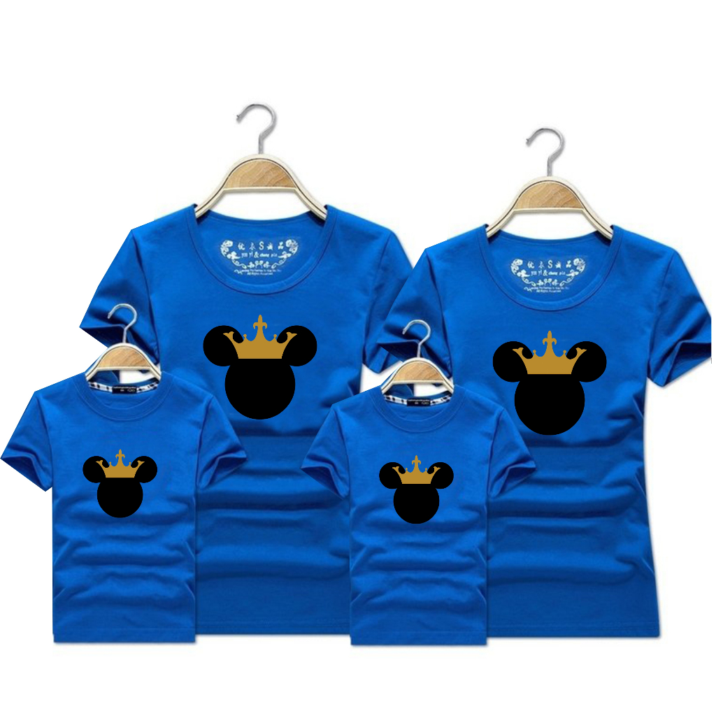 Kit camisetas aniversario festa mickey realeza pai mae filho tema com 4