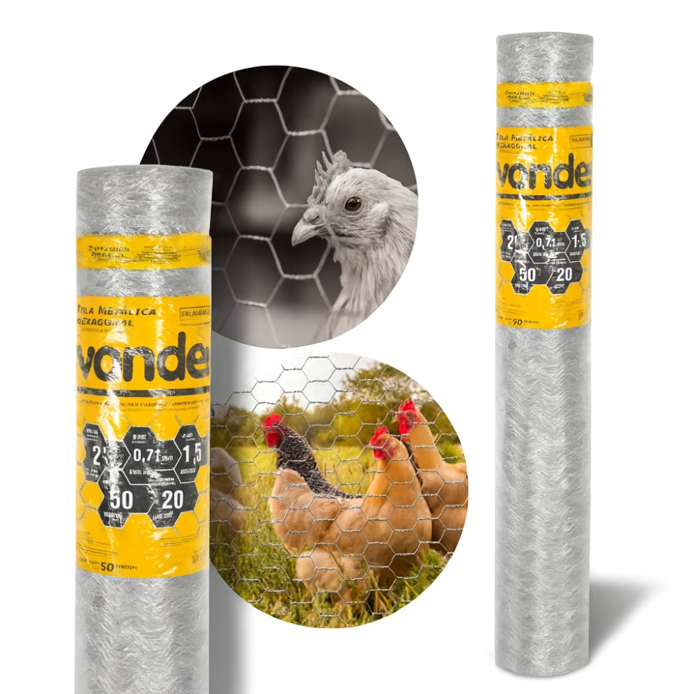 Tela Metálica Viveiro Malha 1/2pol 24 Bwg 0.6m x 50m Vonder em Oferta na Shopee