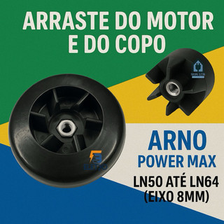 Arraste do Motor e do Copo Liquidificador Arno Power Max 1000w LN50 / LN51 / LN54 / LN55 / LN56 / LN60 / LN61
