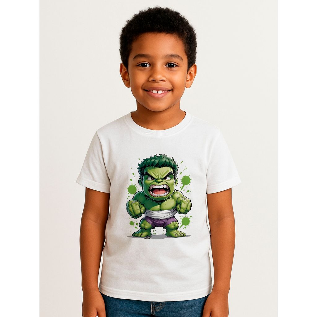 "Camiseta Infantil Estampada Hulk Desenho Divertido - Confortável e Estilosa"