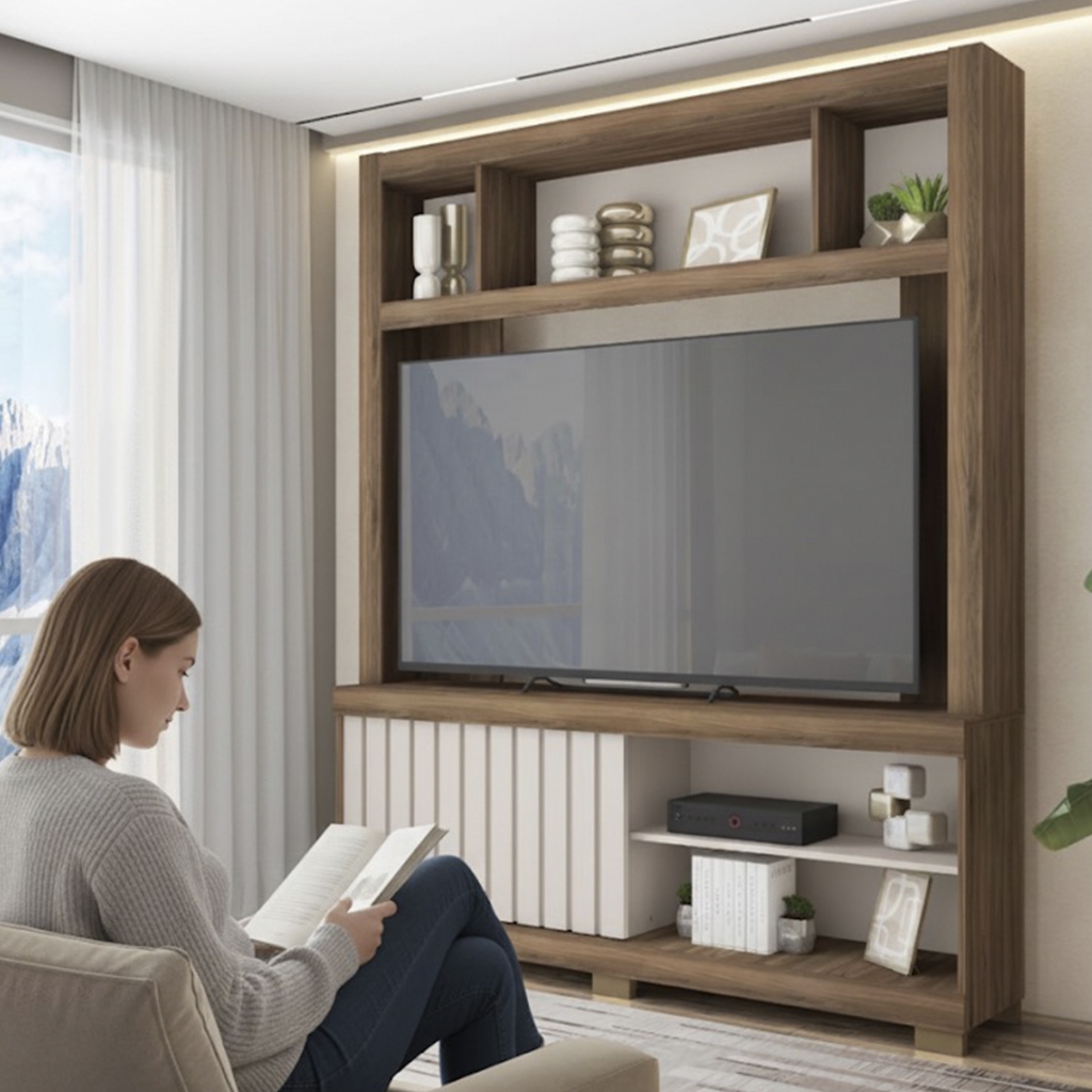 Estante Para TV até 60 Polegadas Franco Marrom Caemmun em Oferta na Shopee