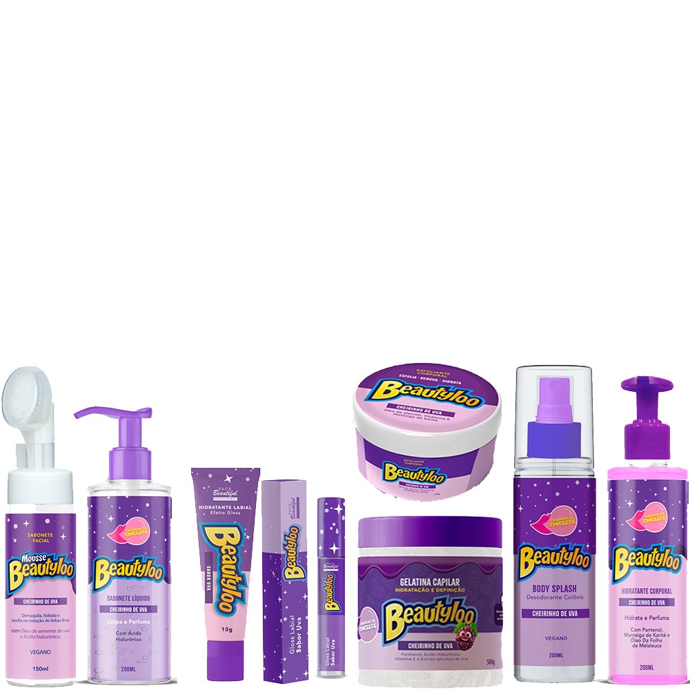Kit Combo Cheirinho de Chiclete de Chiclete Beautyloo Face Beautiful em Oferta na Shopee
