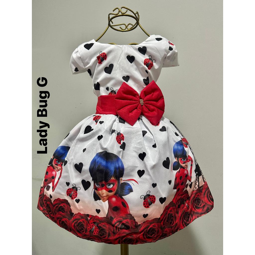 Vestido tematico festa aniversario menina luxo lady em Oferta na Shopee