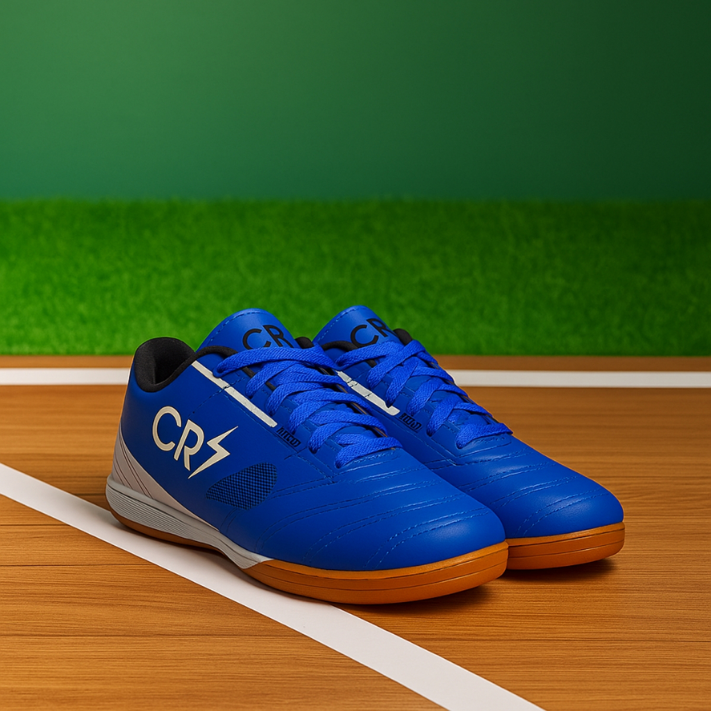 Chuteira CR7 Futsal Quadra Masculina Infantil Leve, Segura e Confortável - Inspirada no Craque
