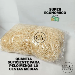 Palha de Madeira Natural para Cestas 200g Enchimento Decorativo para Cestas de Presente