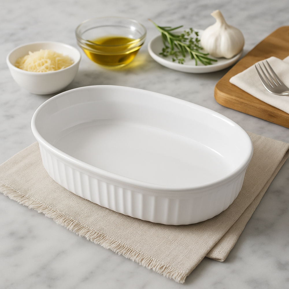 Saladeira Oval Média em Melamina Branca Profissional 700ml Weck W6608