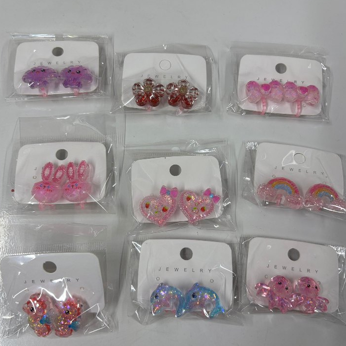 Brincos falsos coloridos para meninas princesas sem orelhas furadas em Oferta na Shopee